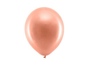Varavīksnes baloni 23 cm metāliski rozā zelta, 10 gab цена и информация | Шары | 220.lv