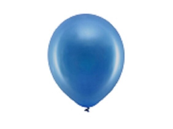 Varavīksnes baloni 23 cm metāliski tumši zili, 10 gab cena un informācija | Baloni | 220.lv