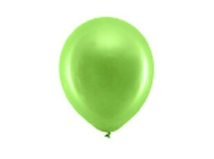 Varavīksnes baloni 23 cm metāliski gaiši zaļi, 10 gab cena un informācija | Baloni | 220.lv
