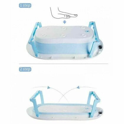 Primabobo Premium saliekamā vanna ar elektronisko termometru un vannas spilvenu, 80 cm, zila cena un informācija | Mazuļa mazgāšana | 220.lv