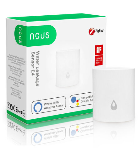 SMARTis ūdens noplūdes sensors E4, ZigBee, TUYA / Smart Life, NOUS цена и информация | Sensori | 220.lv