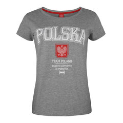 T-SHIRT MONOTOX POLSKA COLLEGE W GREY W-TS-02TP-01 цена и информация | Мужские футболки | 220.lv