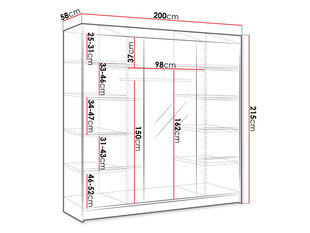 Шкаф Geneva VI, дуб/белый цена и информация | Гардероб | 220.lv