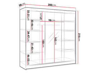 Шкаф Geneva VI, черный/белый цвет цена и информация | Шкафы | 220.lv