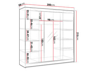 Skapis Geneva VI, melns/balts цена и информация | Шкафы | 220.lv