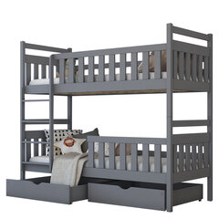 Двухъярусная кровать Monika 90x200см, темно-серый цвет цена и информация | Детские кровати | 220.lv