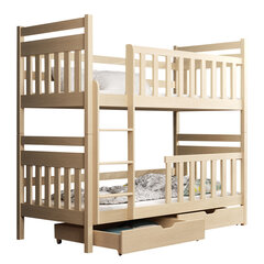 Divstāvu gulta Monika 90x200cm, brūna cena un informācija | Bērnu gultas | 220.lv
