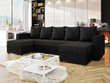 Universāls stūra dīvāns Astana U, melns/pelēks cena un informācija | Stūra dīvāni | 220.lv