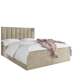 Divvietīga gulta Hugo 180x200 cm, smilškrāsas cena un informācija | Gultas | 220.lv