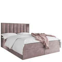 Divvietīga gulta Hugo 180x200 cm, gaiši rozā krāsā cena un informācija | Gultas | 220.lv