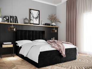 Divvietīga gulta Hugo 180x200cm, melna cena un informācija | Gultas | 220.lv