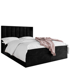 Divvietīga gulta Hugo 180x200cm, melna цена и информация | Кровати | 220.lv