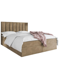 Divvietīga gulta Hugo 140x200cm, gaiši brūna cena un informācija | Gultas | 220.lv