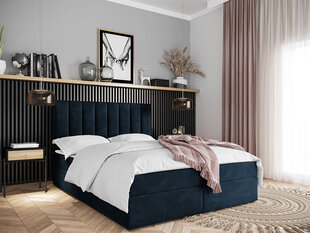 Divvietīga gulta Hugo 140x200 cm, zila cena un informācija | Gultas | 220.lv