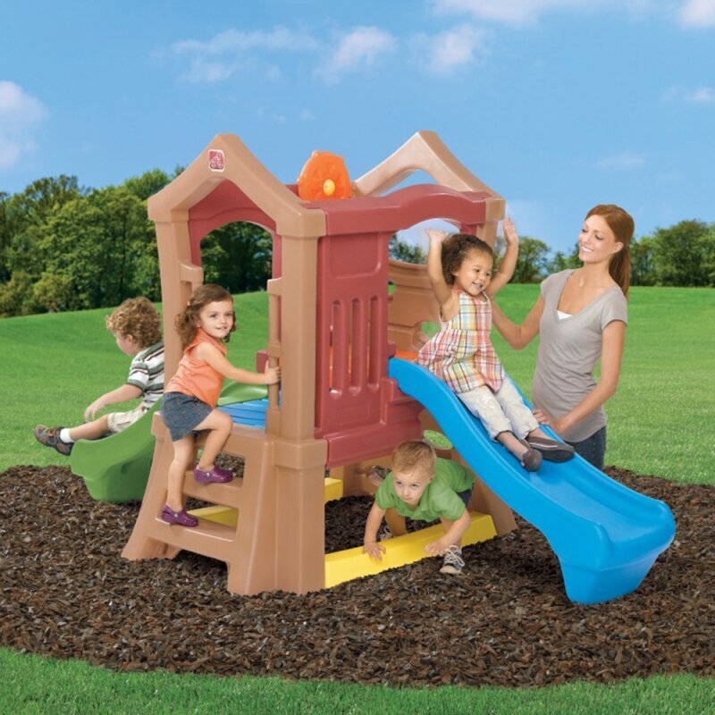 Rotaļu laukums ar slidkalniņu un kāpšanas sienu cena un informācija | Bērnu rotaļu laukumi, mājiņas | 220.lv