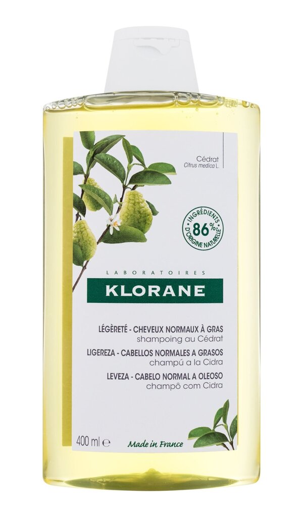 Attīrošais šampūns Klorane Citrus 400 ml cena un informācija | Šampūni | 220.lv