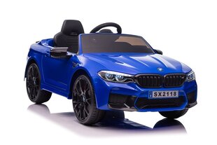 BMW M5 SX2118 vienvietīgs elektromobilis bērniem, zils cena un informācija | Bērnu elektroauto | 220.lv