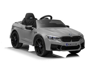 Одноместный электромобиль BMW M5, лакированный серебристым цветом цена и информация | Электромобили для детей | 220.lv