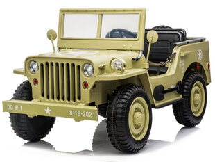 Jeep Willys trīskāršais elektroauto, bēšs цена и информация | Электромобили для детей | 220.lv