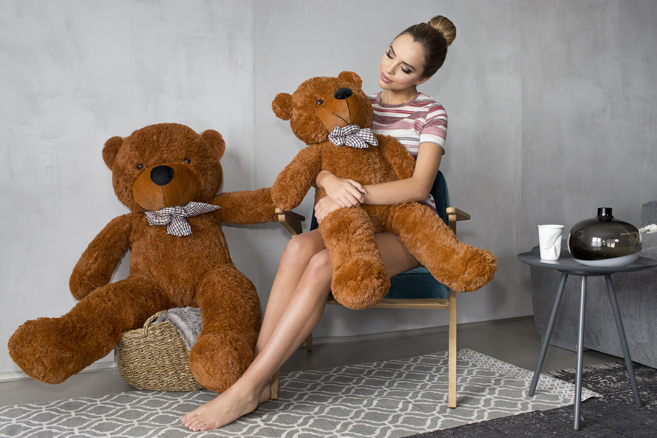 Plīša lācītis Popo 130 cm Teddyway, brūns цена и информация | Mīkstās (plīša) rotaļlietas | 220.lv