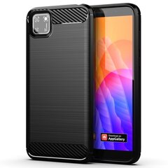 Hurtel Carbon Case paredzēts Huawei Y5p, melns cena un informācija | Telefonu vāciņi, maciņi | 220.lv