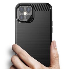 Чехол Hurtel Carbon для iPhone 12 Pro Max, чёрный цена и информация | Чехлы для телефонов | 220.lv