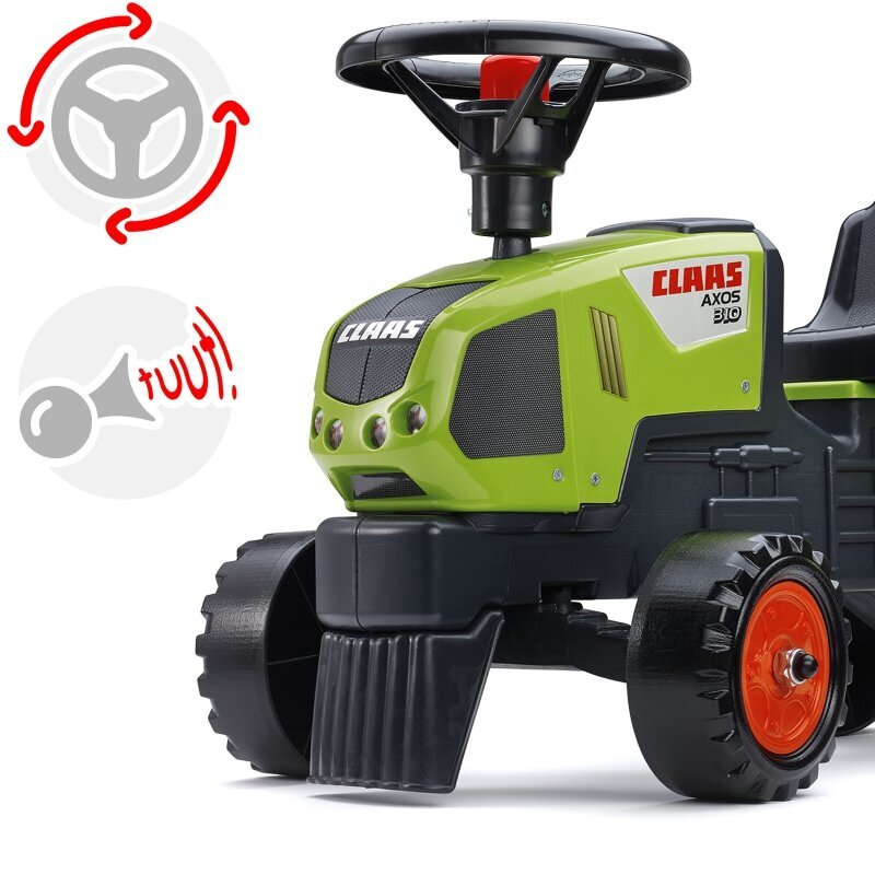 Bērnu traktors ar piekabi - Baby Claas Axos 310, zaļš цена и информация | Rotaļlietas zēniem | 220.lv