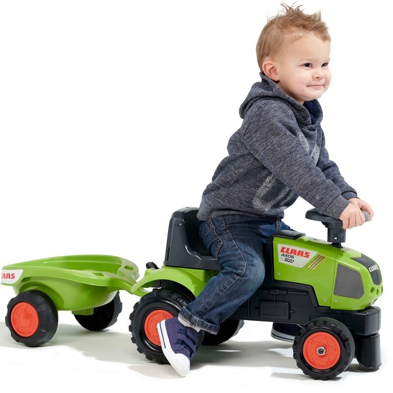 Bērnu traktors ar piekabi - Baby Claas Axos 310, zaļš цена и информация | Rotaļlietas zēniem | 220.lv