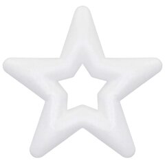 Balta putuplasta zvaigzne, 12 cm cena un informācija | Eglīšu rotājumi | 220.lv