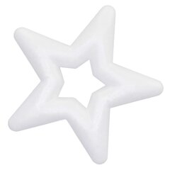 Balta putuplasta zvaigzne, 12 cm cena un informācija | Eglīšu rotājumi | 220.lv