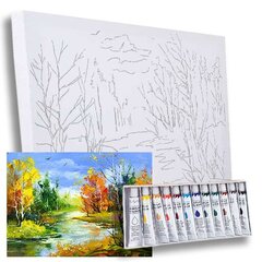 Gleznotāja komplekts "Krāsains rudens" 60x40cm cena un informācija | Modelēšanas un zīmēšanas piederumi | 220.lv