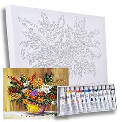 Gleznotāja komplekts "Ziedi" 30x20cm cena un informācija | Modelēšanas un zīmēšanas piederumi | 220.lv