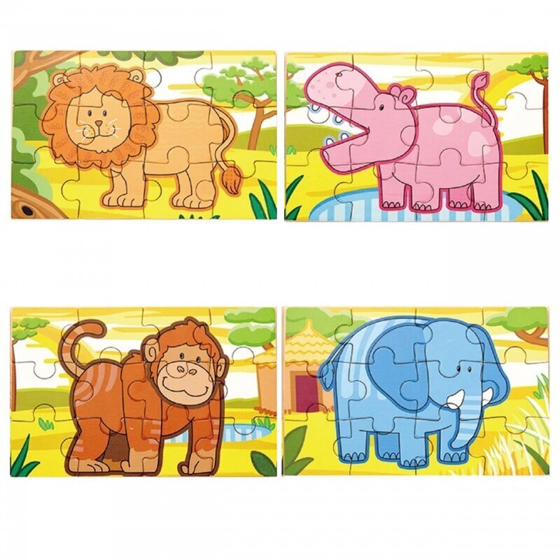 Koka puzle Viga Toys, safari dzīvnieki cena un informācija | Rotaļlietas zīdaiņiem | 220.lv