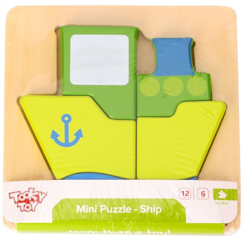 Tooky Toy Mini koka puzle, kuģis цена и информация | Rotaļlietas zīdaiņiem | 220.lv