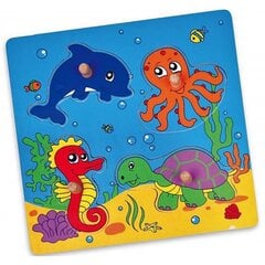 Viga Toys koka puzle, okeāna dzīvnieki cena un informācija | Rotaļlietas zīdaiņiem | 220.lv