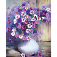 Glezna pēc numuriem "Lillā ziedi", 40x50, C 89657 cena un informācija | Gleznas pēc numuriem | 220.lv