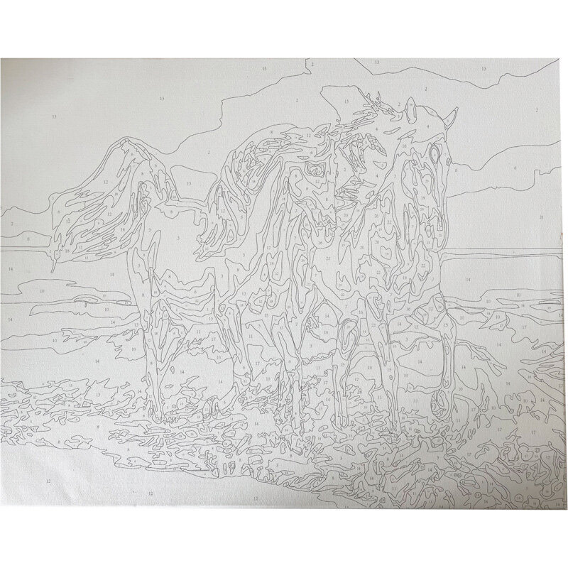 Glezna pēc numuriem "Divi zirgi", 40x50, C 89659 cena un informācija | Gleznas pēc numuriem | 220.lv