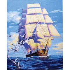 Glezna pēc numuriem "Buru kuģis", 40x50, C 89685 cena un informācija | Gleznas pēc numuriem | 220.lv