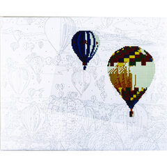 Glezna 2 vienā: Glezna pēc numuriem + Dimantu mozaīka "Gaisa baloni" 40x50, C 89693 cena un informācija | Dimantu mozaīkas | 220.lv