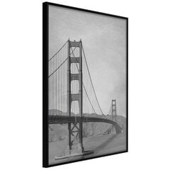 Plakāts Bridge in San Francisco, melns rāmis cena un informācija | Gleznas | 220.lv