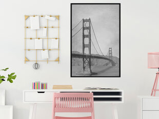 Plakāts Bridge in San Francisco, melns rāmis cena un informācija | Gleznas | 220.lv