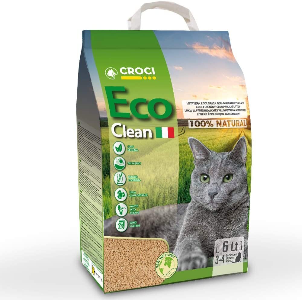 Croci Eco Clean Cat Litter pakaiši, 6 l. цена и информация | Smiltis un pakaiši | 220.lv