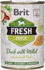 Brit Fresh Duck with Millet консервы для собак 400г цена и информация | Консервы для собак | 220.lv