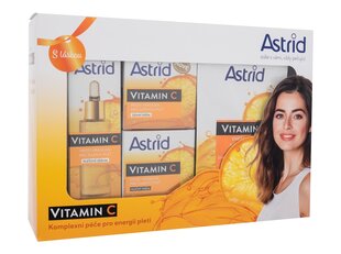 Набор для ухода за лицом Astrid Vitamin C: сыворотка для лица, 30 мл + дневной крем для лица, 50 мл + ночной крем для лица, 50 мл + текстильная маска для лица цена и информация | Кремы для лица | 220.lv