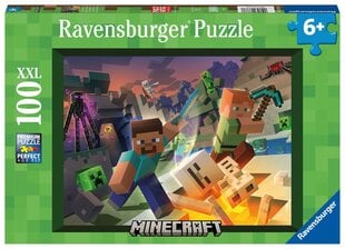 Puzle Ravensburger Minecraft monstri, 100 d. cena un informācija | Puzles, 3D puzles | 220.lv