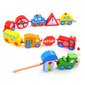 Koka transportlīdzekļi ar virvi - Woopie Green cena un informācija | Rotaļlietas zīdaiņiem | 220.lv