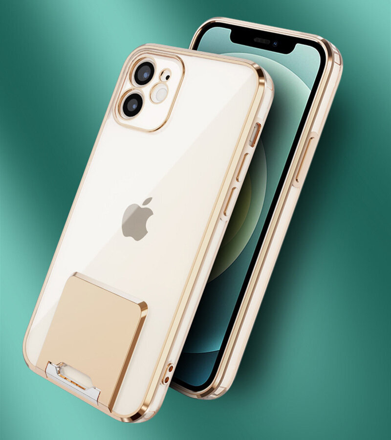Vāciņš Kickstand Luxury - iPhone 11 Pro Max, zelta cena un informācija | Telefonu vāciņi, maciņi | 220.lv