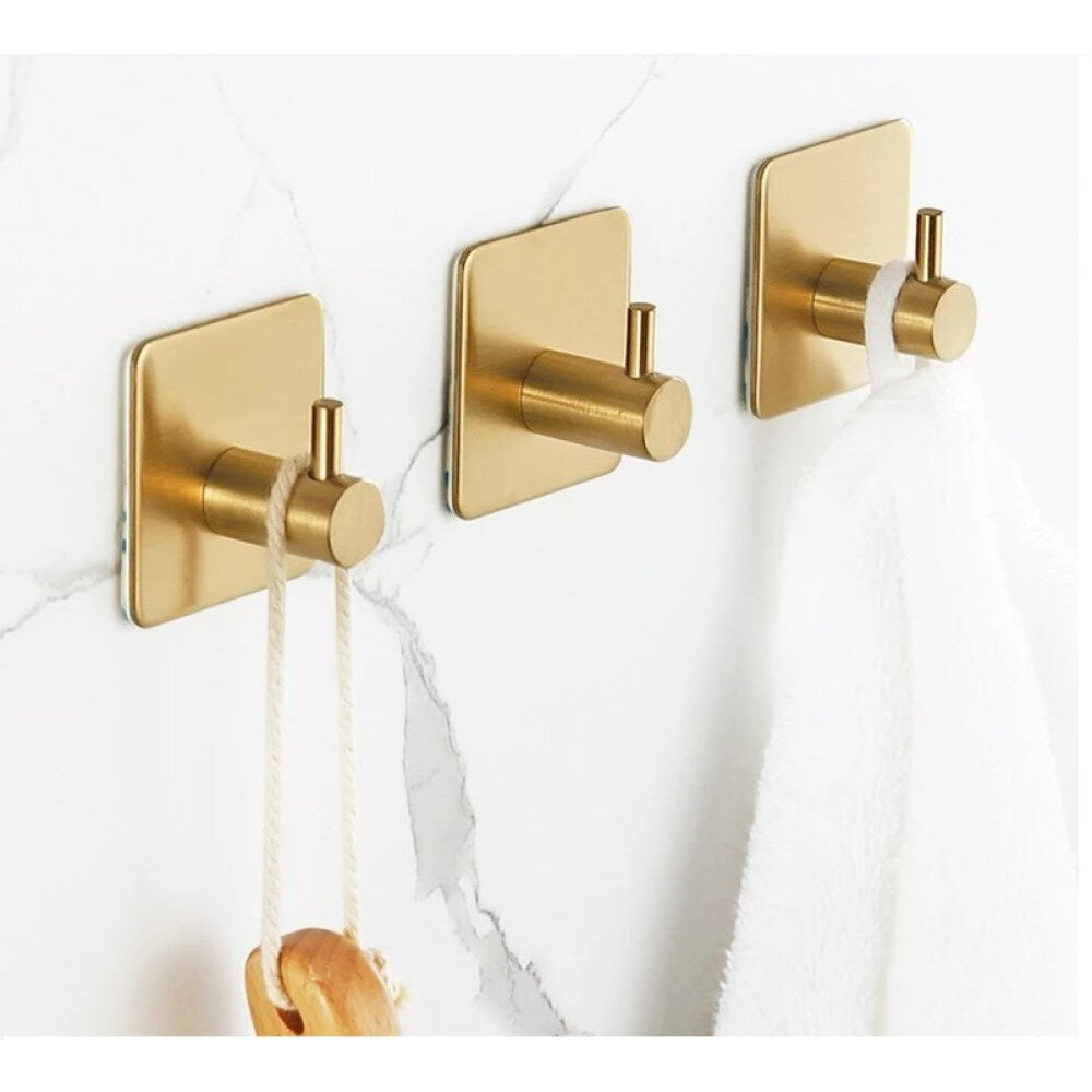 Līmējoša metāla vannas istabas āķis, zelts цена и информация | Vannas istabas aksesuāri | 220.lv