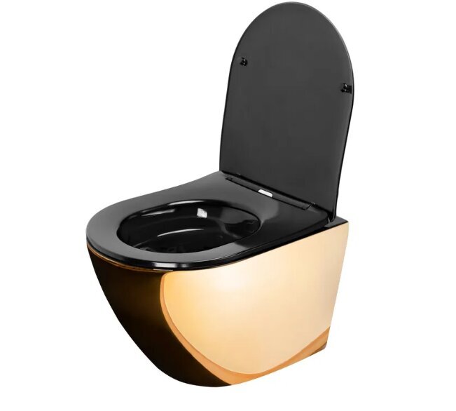 Carlo Flat Mini zelta/ melns pie sienas piekaramais tualetes pods cena un informācija | Tualetes podi | 220.lv