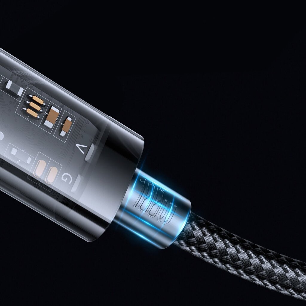 Joyroom cable USB Type-C - USB Type-C 100W 1.2m black (S-CC100A12) cena un informācija | Savienotājkabeļi | 220.lv